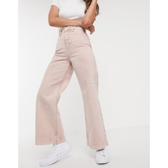 ASOS Denim - ASOS DENIM 30 Pink Acid‎ Wash Wide Leg High Rise Jeans Casual